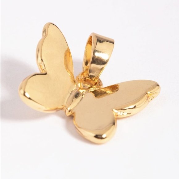 Gold Plated Butterfly Charm/ Pendant - Picture 1 of 4